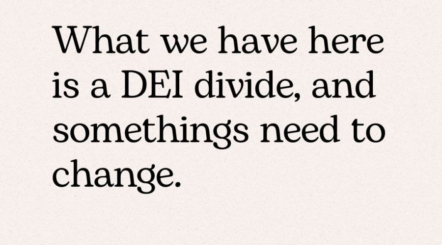 What we have here is a DEI divide, and somethings need to change.